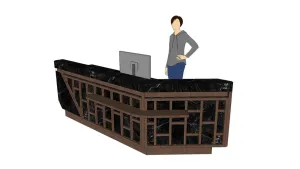 泰式木格大理石前台SU模型 SU模型下载