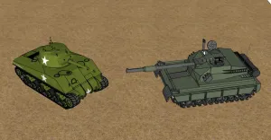 双款军事坦克组合SU模型 SU模型下载