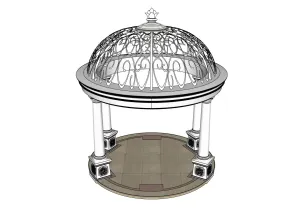 欧式铁艺穹顶亭子SU模型 SU模型免费下载 - 草图大师欧式铁艺穹顶亭子SU模型模型