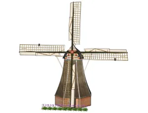 荷兰风格风车SU模型 SU模型下载
