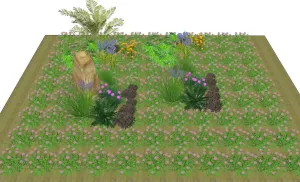 置石花境景观花海SU模型 SU模型下载