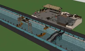 古渡漕运码头景观SU模型 SU模型下载