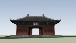 独乐寺山门古建SU模型 SU模型下载