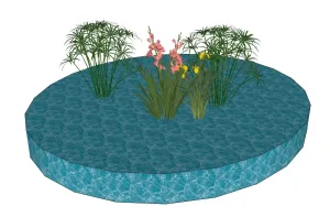 多个水生植物景观SU模型 SU模型下载