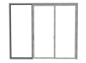 三轨窄边厨房移门SU模型 SU模型下载