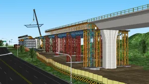 桥梁现浇支架施工SU模型 SU模型下载