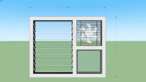 百叶通风窗带排气扇SU模型 SU模型下载