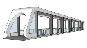 现代快速公交站SU模型 SU模型下载