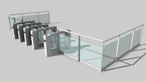 玻璃翼闸机门禁系统SU模型 SU模型下载