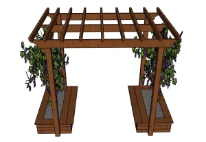 木质葡萄架花箱SU模型 SU模型下载