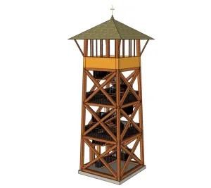 观察塔瞭望台景观台SU模型 SU模型下载