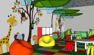 幼儿园儿童墙壁装饰SU模型 SU模型下载