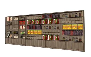 农产品展销陈列柜SU模型 SU模型下载