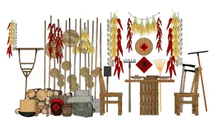 农业装饰组合su模型 SU模型下载