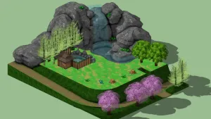 日式温泉庭院景观SU模型 SU模型免费下载 - 草图大师日式温泉庭院景观SU模型模型