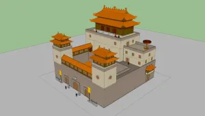 中式古城门楼SU模型 SU模型免费下载 - 草图大师中式古城门楼SU模型模型