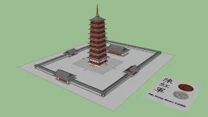 永宁寺九层木塔佛寺古建筑SU模型 SU模型免费下载 - 草图大师永宁寺九层木塔佛寺古建筑SU模型模型