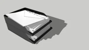 双层文件盘A4纸张打印纸SU模型 SU模型免费下载 - 草图大师双层文件盘A4纸张打印纸SU模型模型