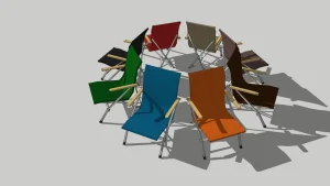 雪峰露营椅子折叠椅SU模型 - SU模型免费下载_sketchup模型