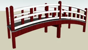 中式弧形木桥SU模型 - SU模型免费下载_sketchup模型