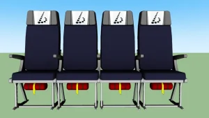 民航经济舱连体座椅SU模型 SU模型下载