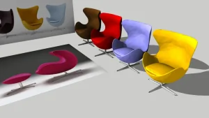 天鹅椅休闲椅SU模型 - SU模型免费下载_sketchup模型