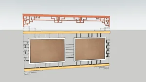 中式镂空文化宣传栏SU模型 SU模型下载
