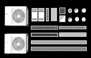 空调外机与风口组件SU模型 SU模型下载