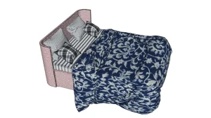 布艺软包双人床SU模型 SU模型下载